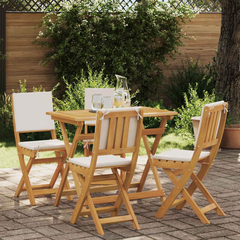 vidaXL Utemöbler Bistro Stolar 4 pcs Gräddvit 38 x 46 x 85 cm