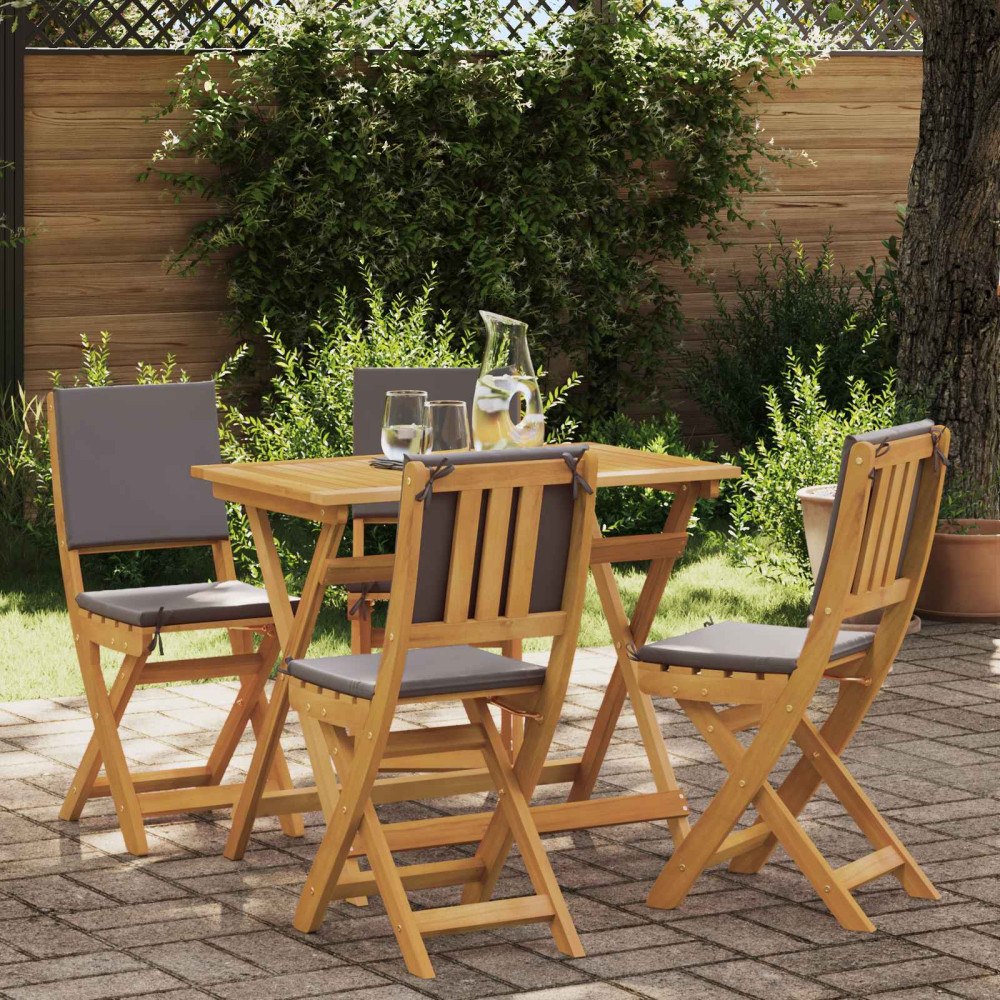 vidaXL Utemöbler Bistro Stolar med kudde 4 pcs Mörkgrå 38 x 46 x 85 cm