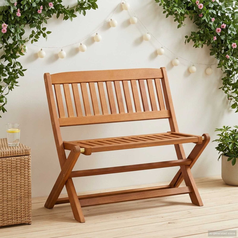vidaXL Barnbänk Brun 61 x 38 x 57 cm Massiv Eukalyptus Trä