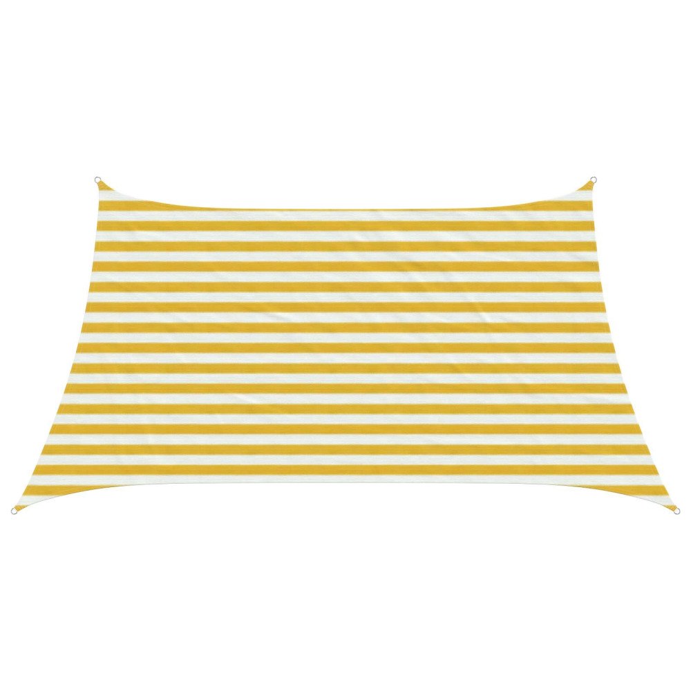 vidaXL Solsätt segel Gul och Vit 3 / 4 x 2 m HDPE