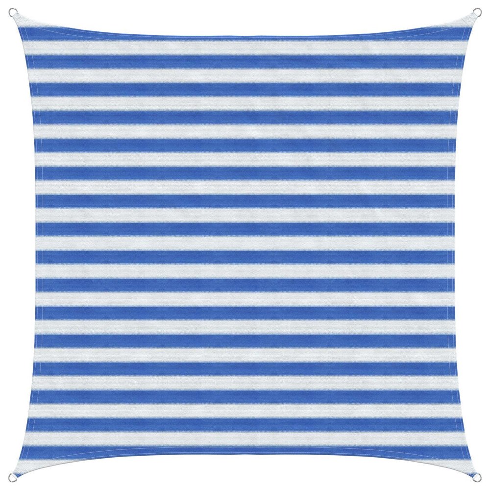 vidaXL Solsätt segel Blå och Vit 2 x 2 m HDPE