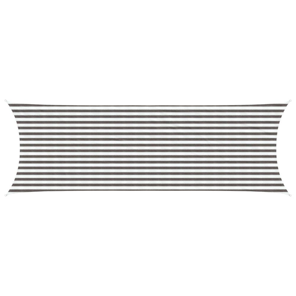 vidaXL Solsätt segel Ljusgrå och vit. 2 x 6 m HDPE