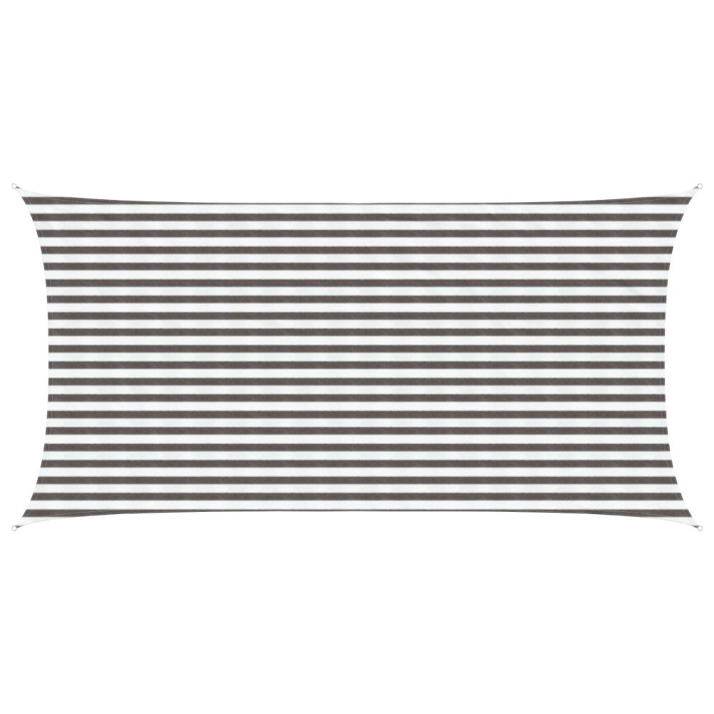 vidaXL Solsätt segel Ljusgrå och vit. 2,5 x 6 m HDPE