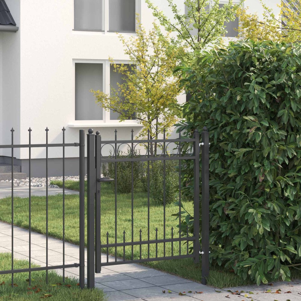 vidaXL Staketgrind HORST Stål Svart Låsbar