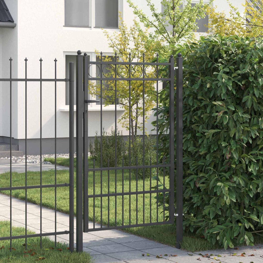 vidaXL Staketgrind HORST Stål Svart Låsbar
