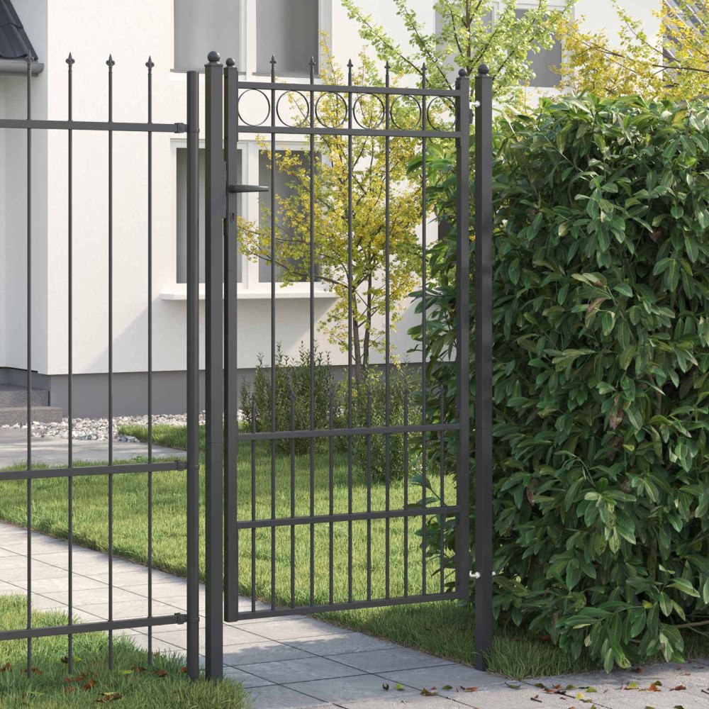 vidaXL Staketgrind HORST Stål Svart Låsbar