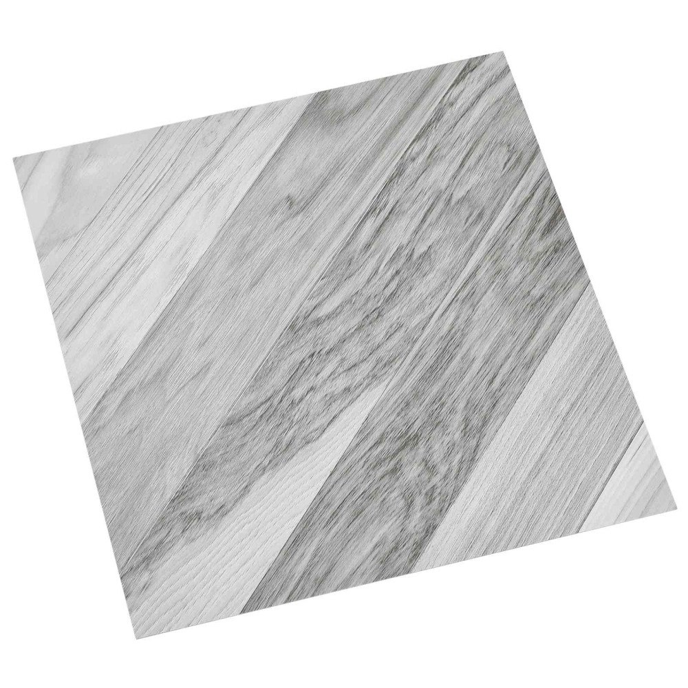 vidaXL Självhäftande golvplankor 30,5 x 30,5 cm 20 pcs PVC Grå randig