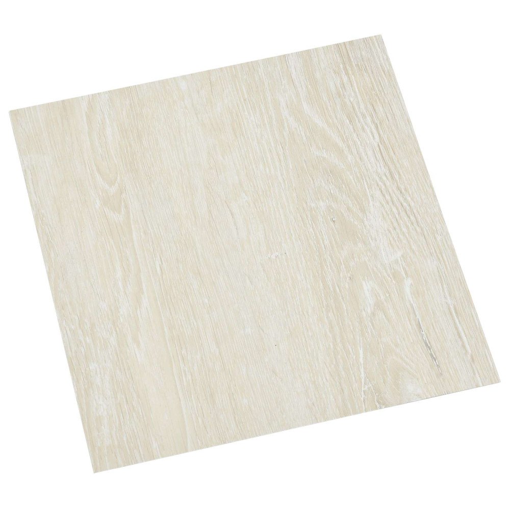 vidaXL Självhäftande golvplankor 30,5 x 30,5 cm 20 pcs PVC Gräddvit