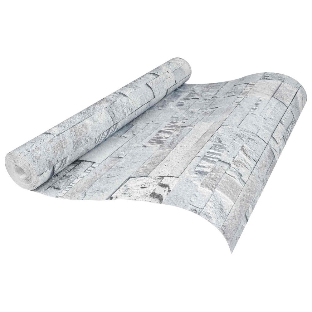 vidaXL 3D sten tapet Ljusgrå 10 x 0,53 m Non-woven tyg