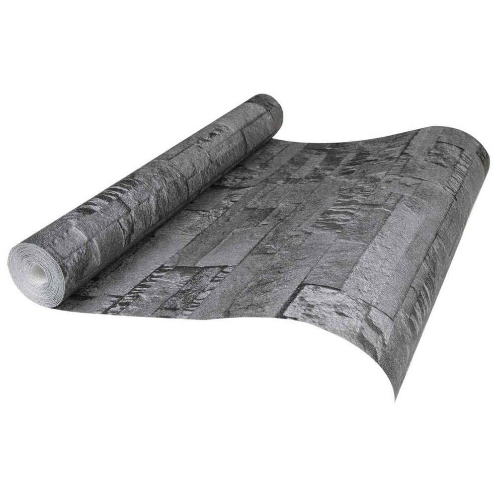 vidaXL 3D sten tapet Svart 10 x 0,53 m Non-woven tyg