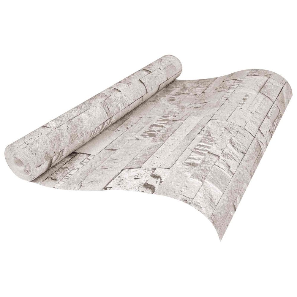 vidaXL 3D sten tapet Gräddvit 10 x 0,53 m Non-woven tyg