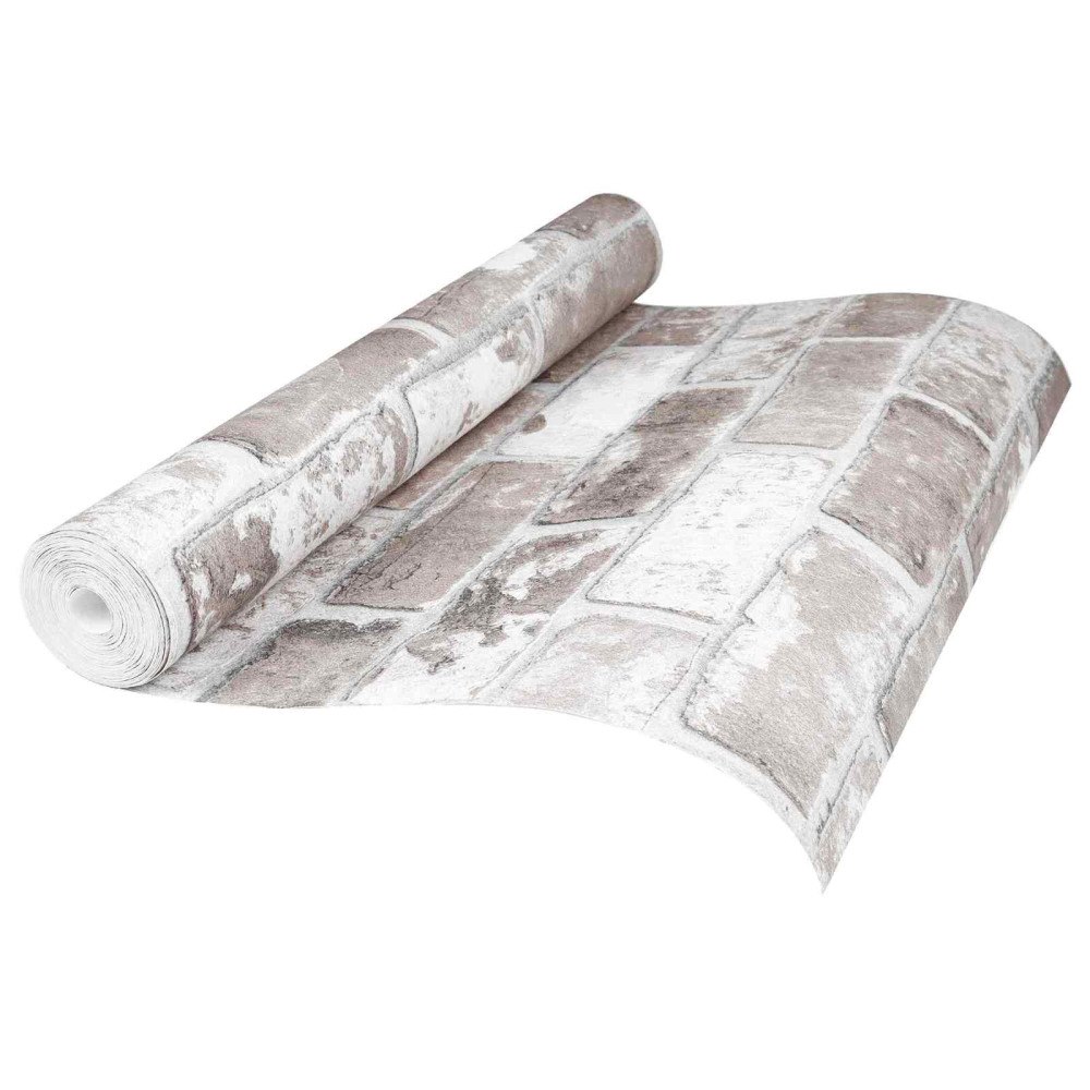 vidaXL 3D Solid Tapet Randig Tegel 10 x 0,53 m Non-woven tyg