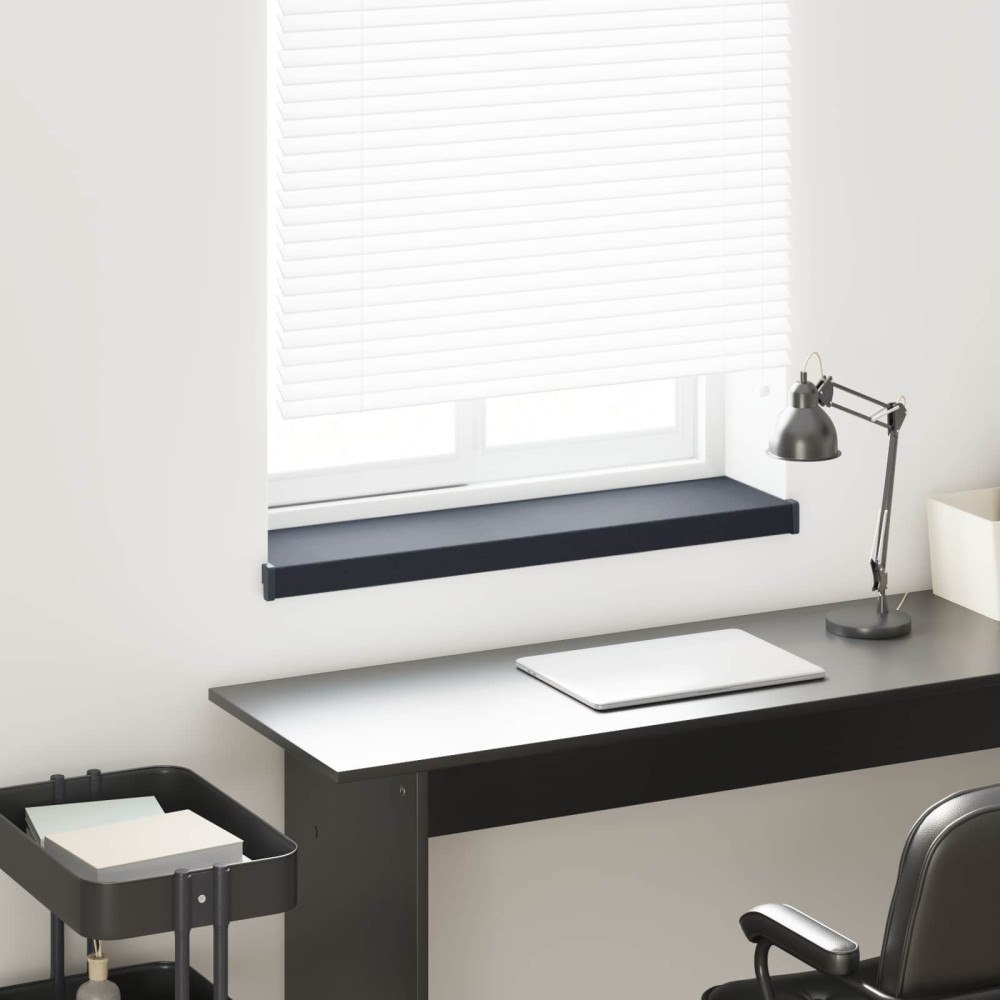 vidaXL Fönsterbräda Anthracit med träådring 60 x 20 x 4,5 cm PVC