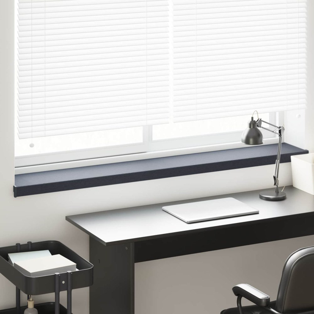 vidaXL Fönsterbräda Anthracit med träådring 140 x 25 x 4,5 cm PVC