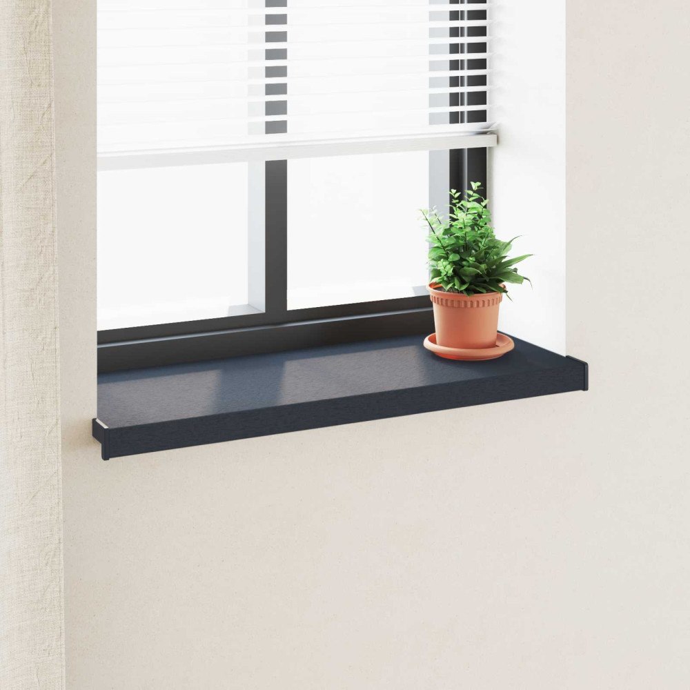 vidaXL Fönsterbräda Anthracit med träådring 80 x 35 x 4,5 cm PVC