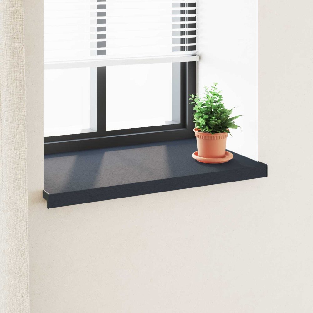 vidaXL Fönsterbräda Anthracit med träådring 100 x 50 x 4,5 cm PVC