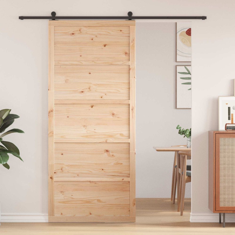 vidaXL Ladugårdsdörr Naturlig 80 x 2,5 x 208 cm Massiv furu
