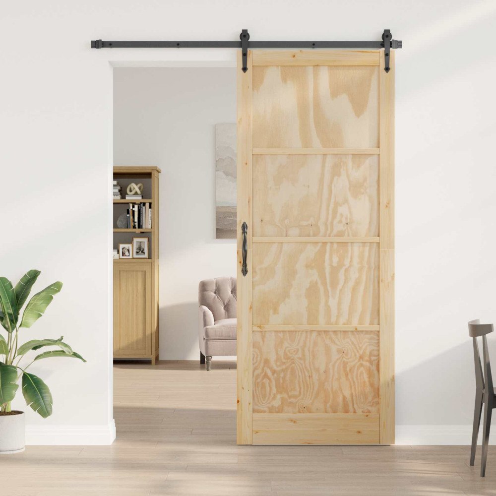 vidaXL Inredningsdörr Naturlig 83 x 232 cm Plywood
