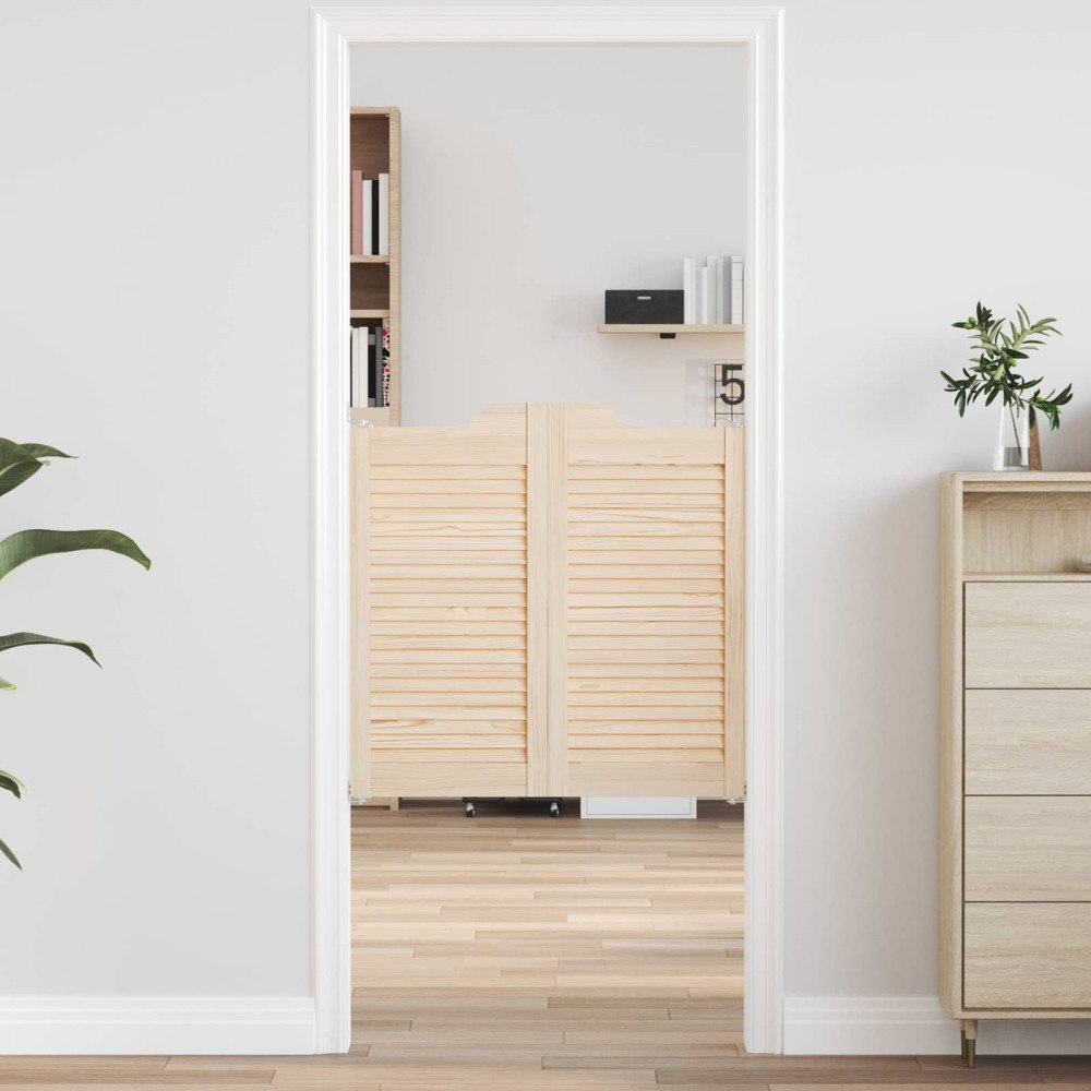 vidaXL Svängdörrar 2 pcs Naturlig Massiv furu