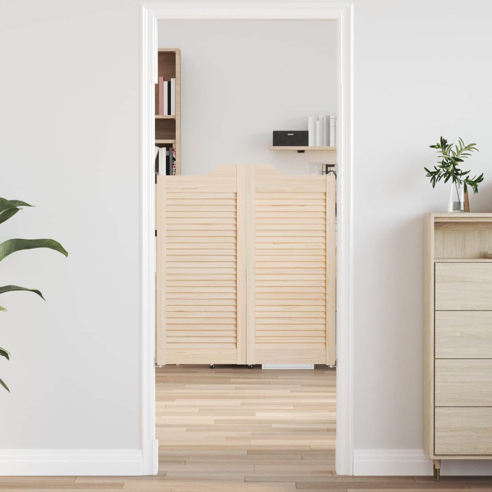 vidaXL Svängdörrar Naturlig 90 x 40 cm Massiv furu