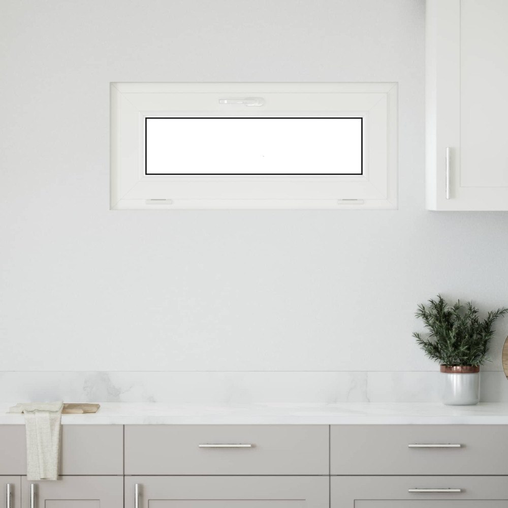 vidaXL Källarfönster RISOR 90 x 40 cm PVC och glas Vit