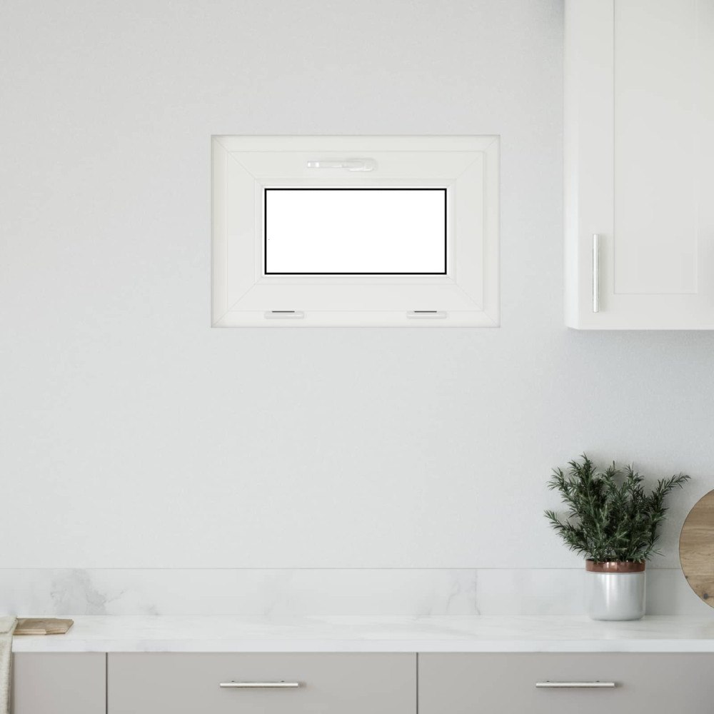 vidaXL Källarfönster RISOR 60 x 40 cm PVC och glas Vit