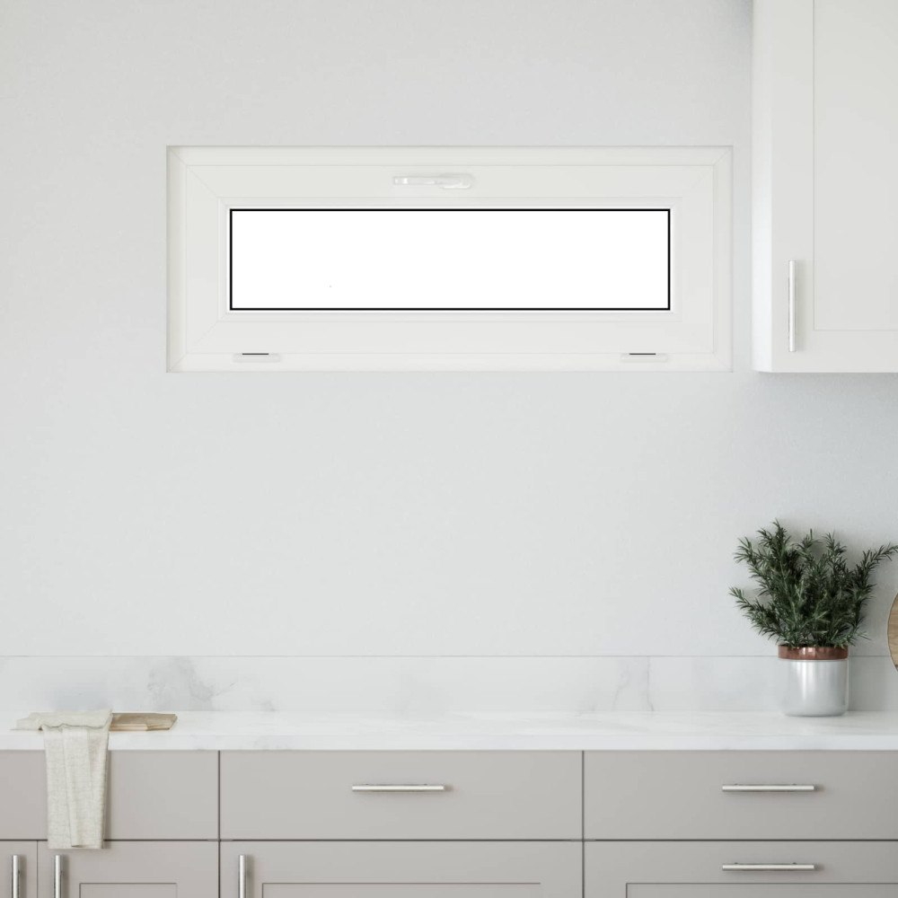 vidaXL Källarfönster RISOR 100 x 40 cm PVC och glas Vit