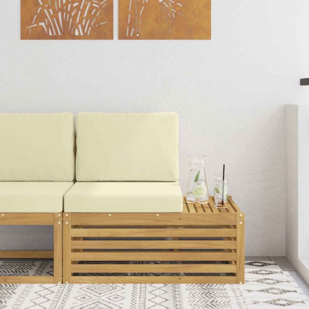 vidaXL Utomhus Sektionsoffa Enheter Vit och grädde 91 x 63 x 73 cm