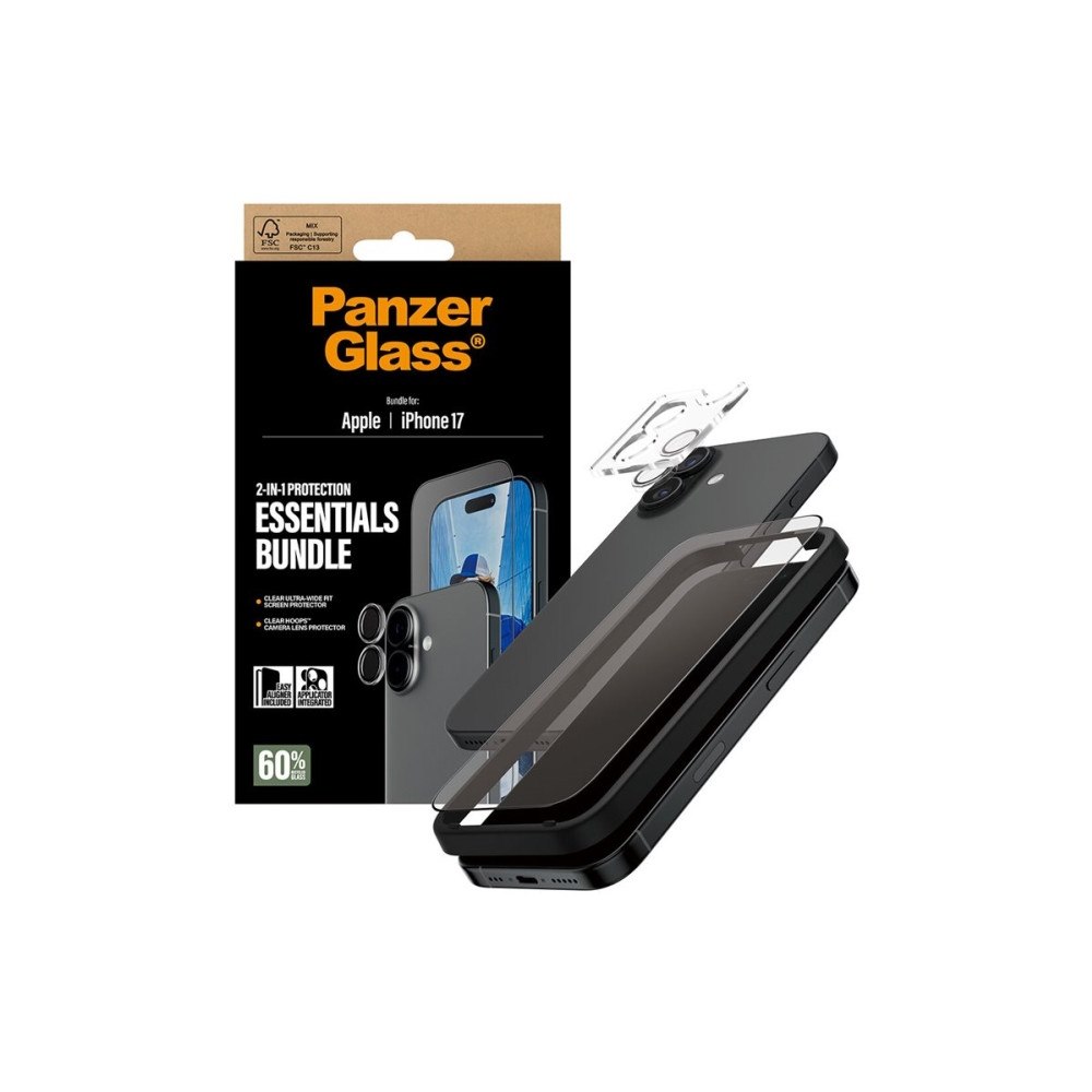 PanzerGlass PanzerGlass - 2-i-1 Essentials Bundle - skyddsset för skärm / linse för mobiltelefon