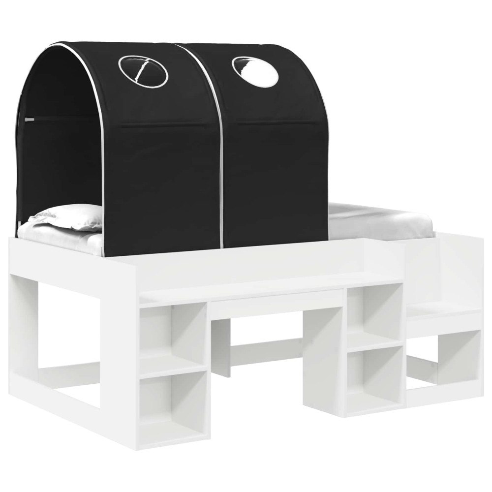 vidaXL Säng med Tunneln 4 pcs Vit och svart Konstruerat trä
