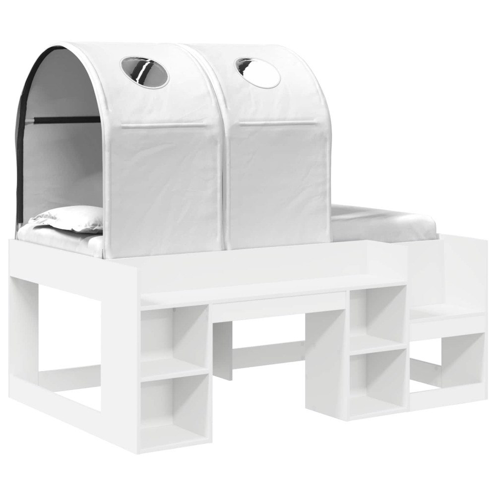 vidaXL Säng med Tunneln 4 pcs Vit Konstruerat trä