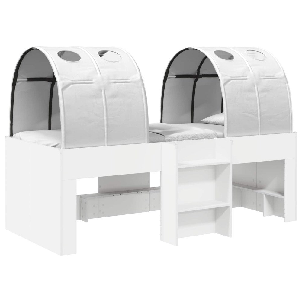 vidaXL Säng med Tunneln 4 pcs Vit Konstruerat trä