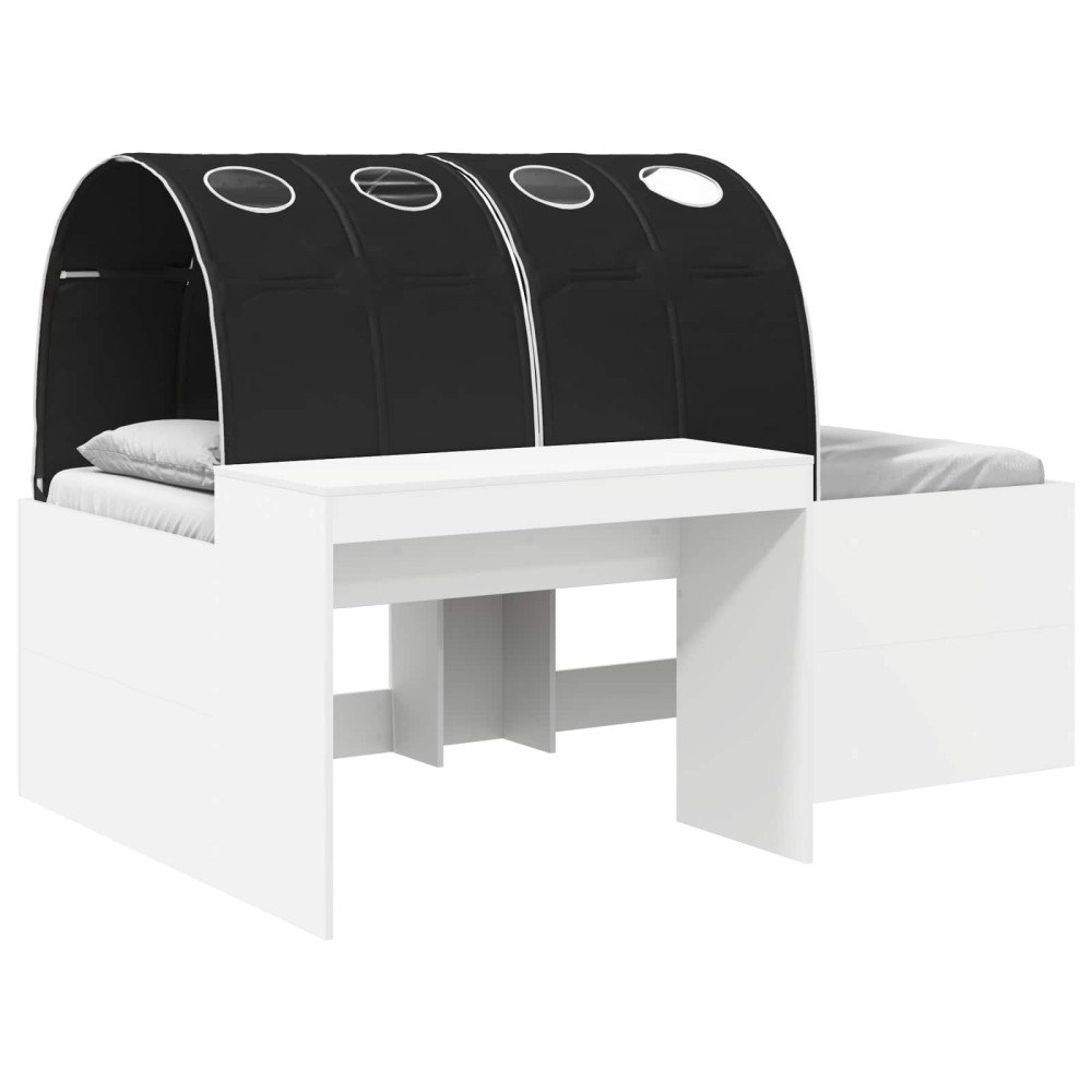 vidaXL Säng med Tunnel 4 pcs Artisian Ek och Svart Konstruerat trä