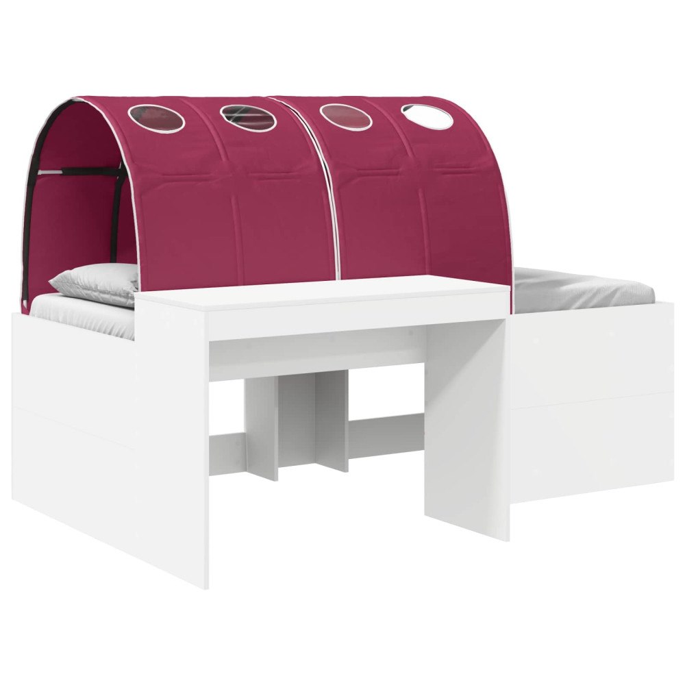 vidaXL Säng med Tunneln 4 pcs Vit och röd Konstruerat trä
