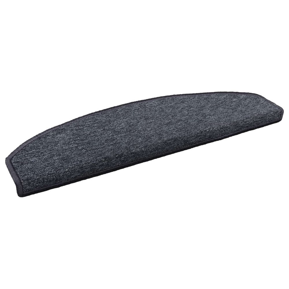 vidaXL Självhäftande trappmattor Halvcirkelform 15 pcs Mörkgrå och blå