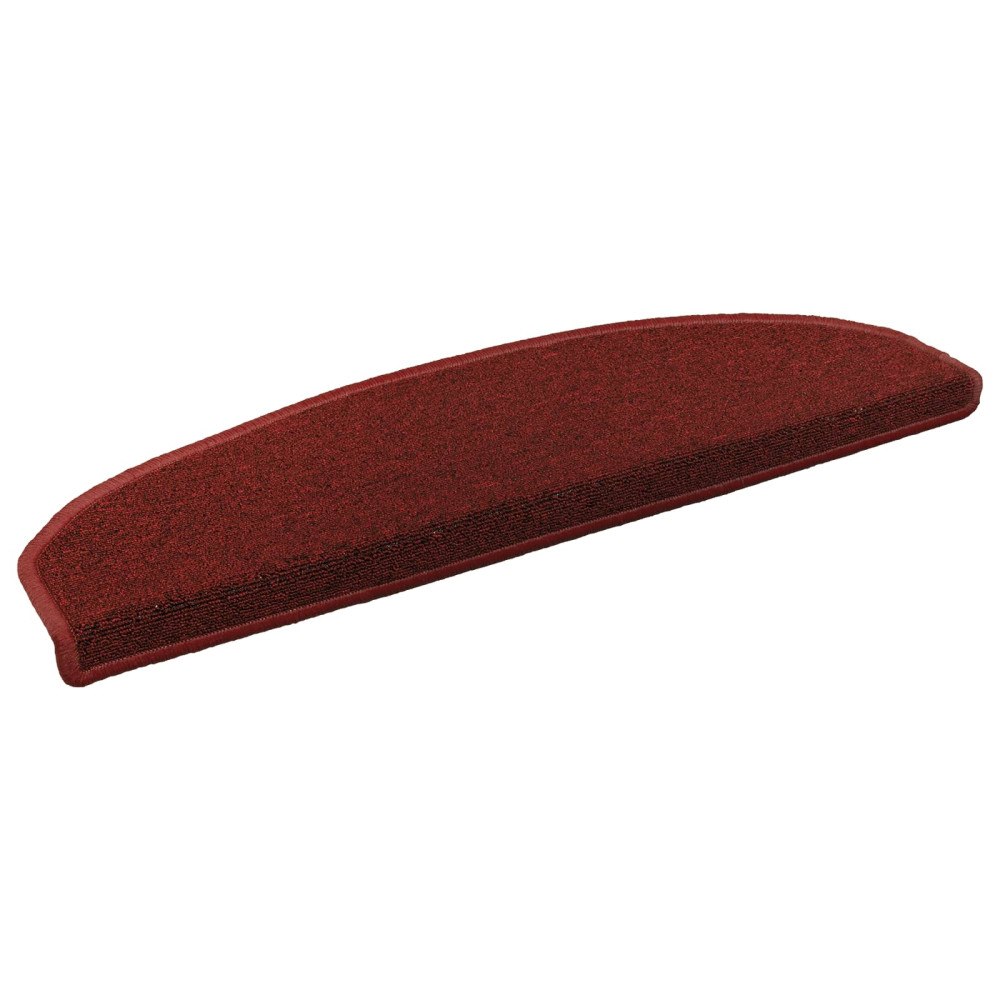 vidaXL Självhäftande trappmattor Halvcirkelform 15 pcs Bordeaux Röd