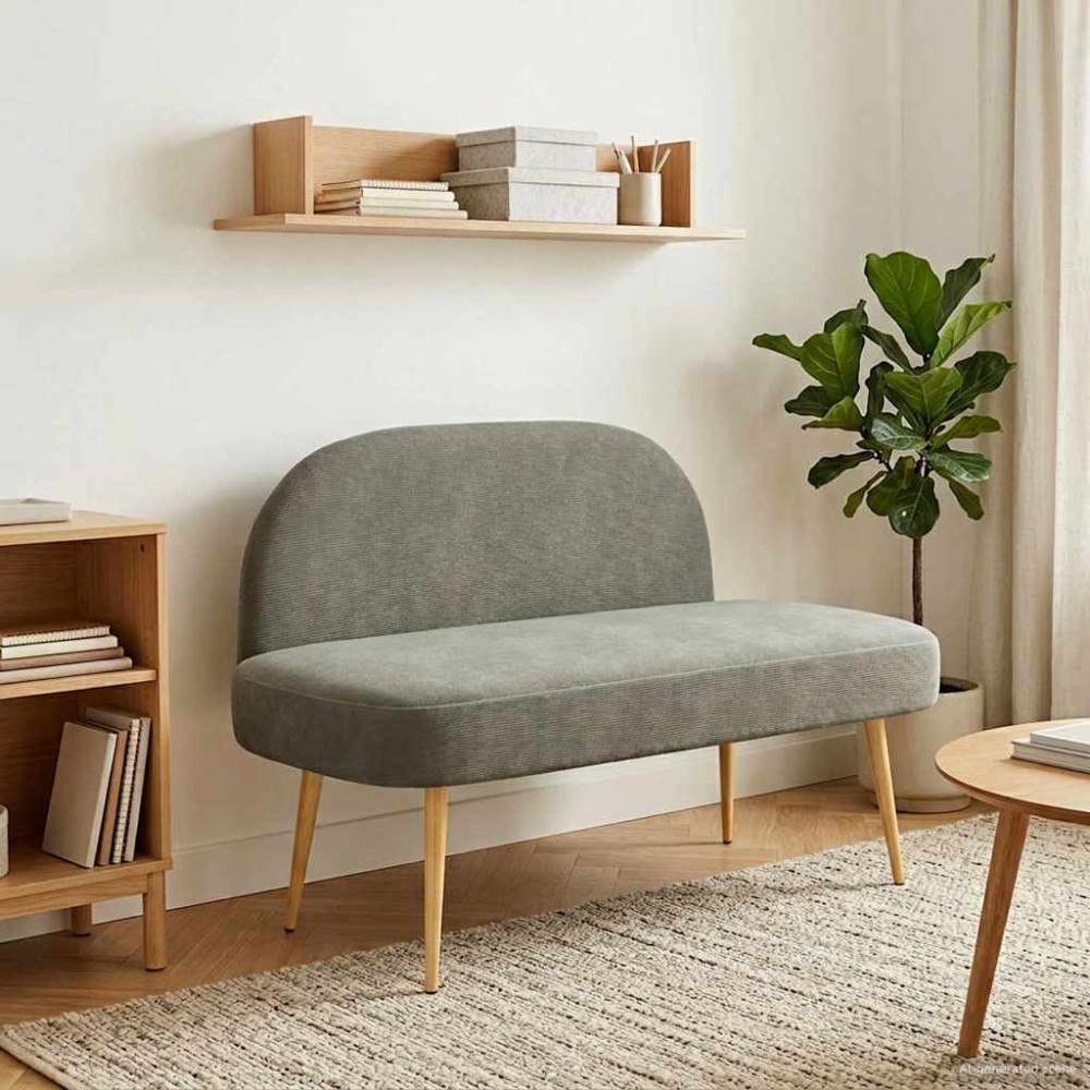 vidaXL Klädd bänk med ryggstöd Ljusgrå 110 x 60 x 76 cm Kordread tyg
