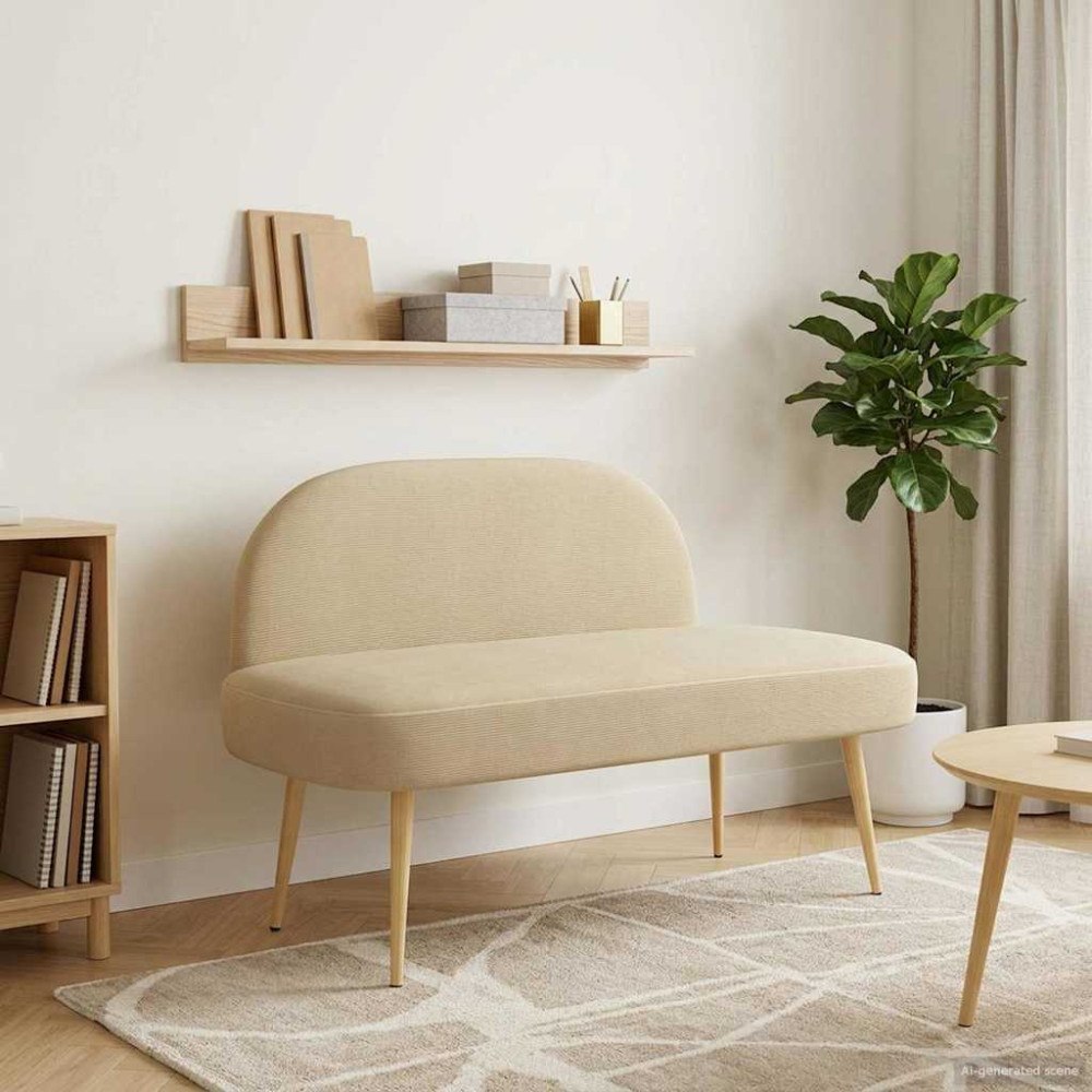 vidaXL Klädd bänk med ryggstöd Ljusgrön-grå 110 x 60 x 76 cm