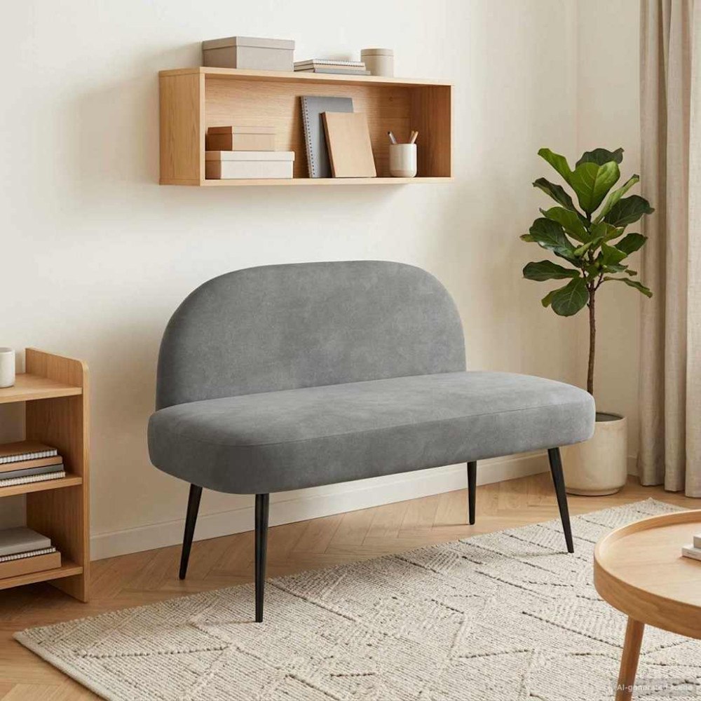 vidaXL Klädd bänk med ryggstöd Mörkgrå 110 x 60 x 76 cm Sammet