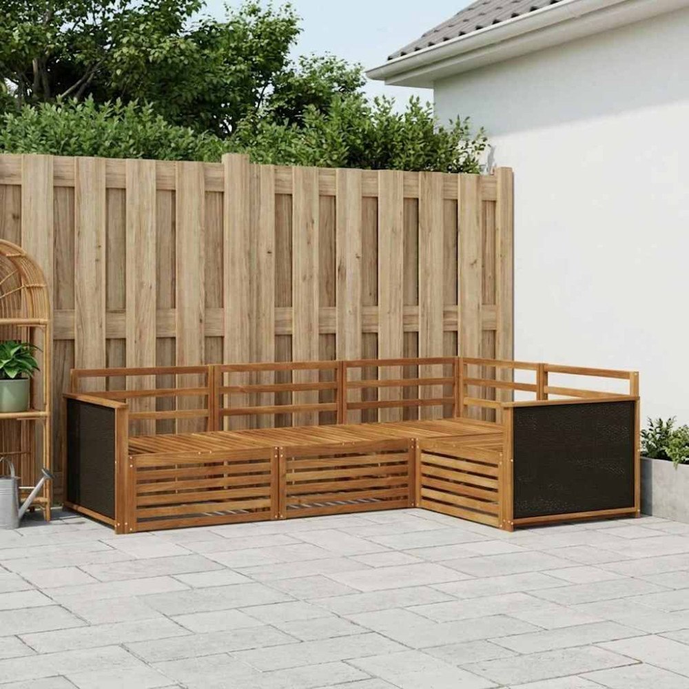 vidaXL Utomhussoffset 4 pcs Naturlig 247,5 x 168,5 x 73 cm