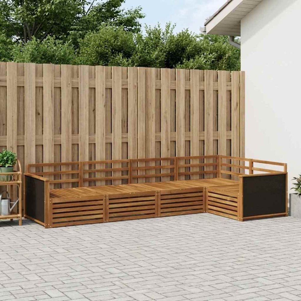 vidaXL Utomhussoffset 5 pcs Naturlig 323 x 164,5 x 73 cm