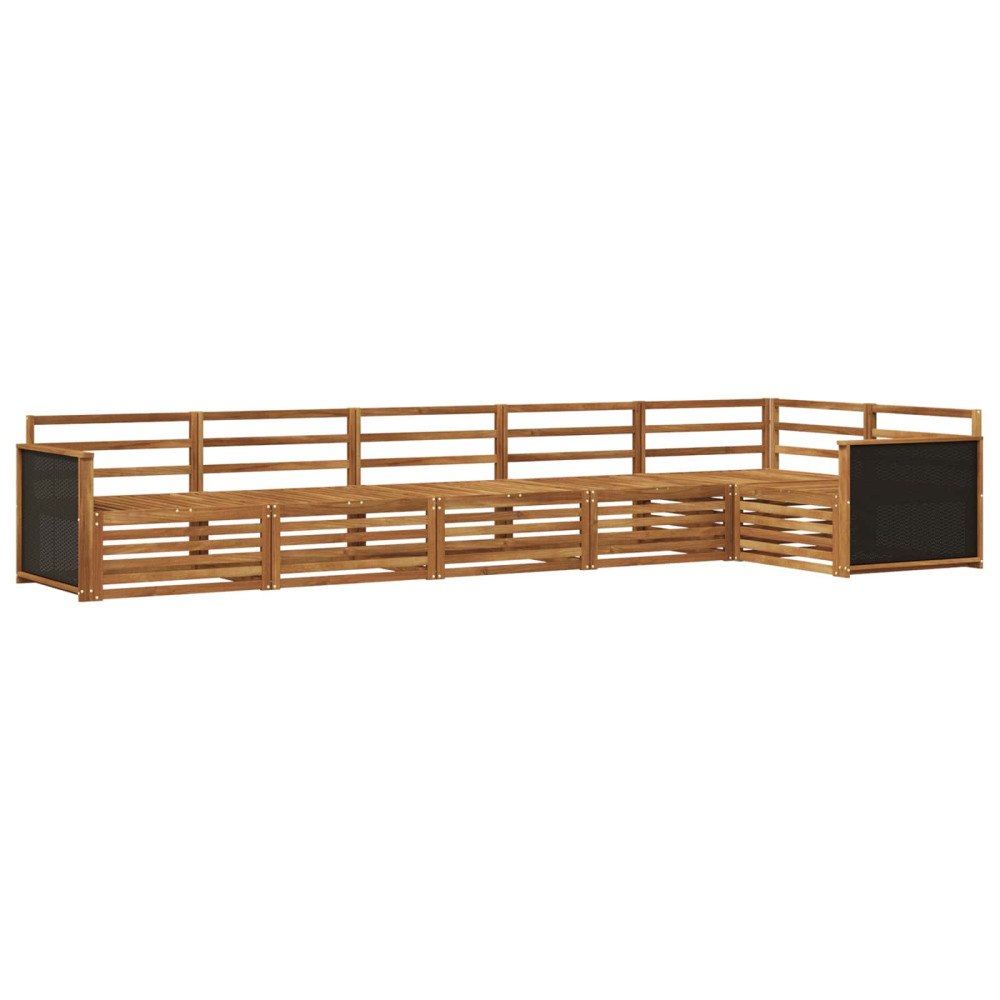 vidaXL Utomhussoffset 6 pcs Naturlig 406 x 168,5 x 73 cm