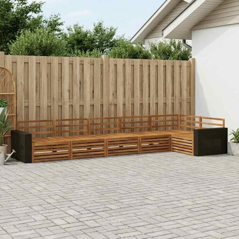 vidaXL Utomhussoffset 6 pcs Naturlig 402 x 172,5 x 73 cm