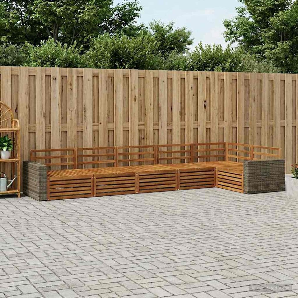 vidaXL Utomhussoffset 6 pcs Naturlig 402 x 172,5 x 73 cm