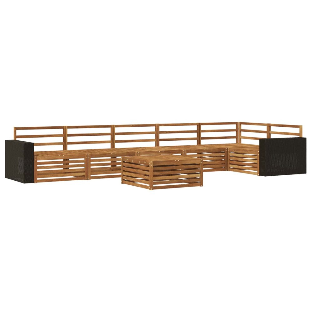 vidaXL Utomhussoffset 7 pcs Naturlig 79 x 79 x 37 cm Massivt Akaciaträ