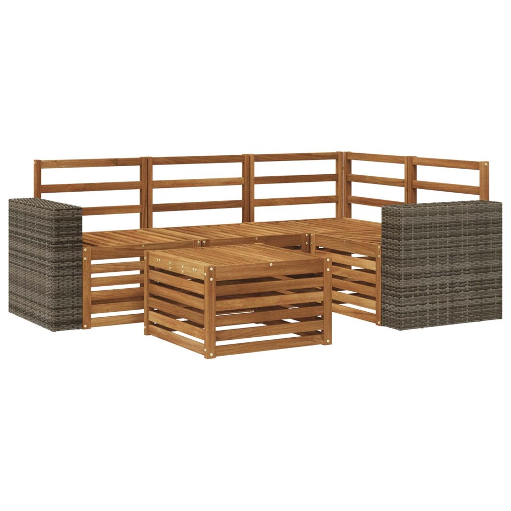 vidaXL Utomhussoffset 5 pcs Naturlig 59 x 59 x 37 cm Polyester