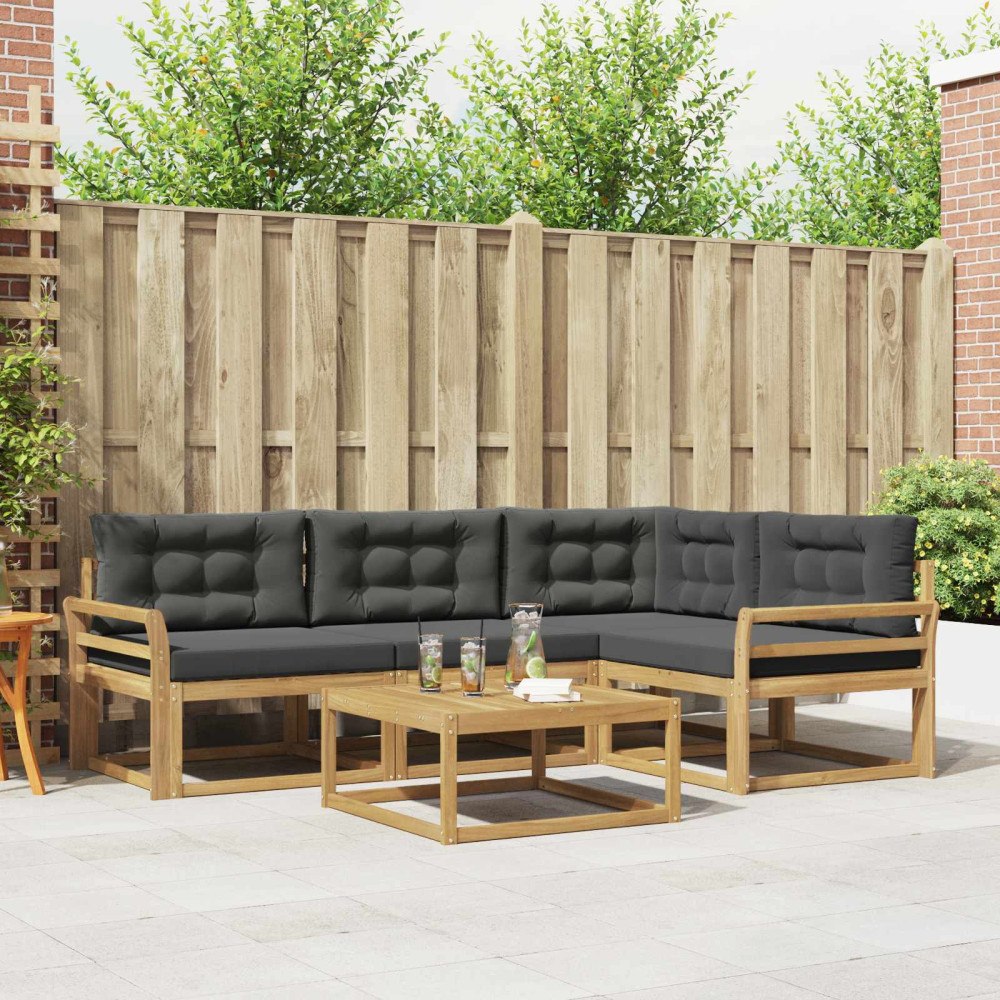 vidaXL Utomhussoffset 5 pcs Vit och antracit 79 x 79 x 37 cm Polyester