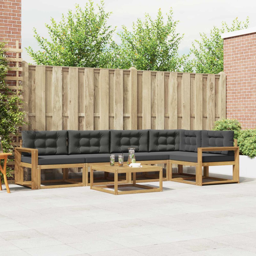 vidaXL Utomhussoffset 6 pcs Vit och antracit 79 x 79 x 37 cm Polyester