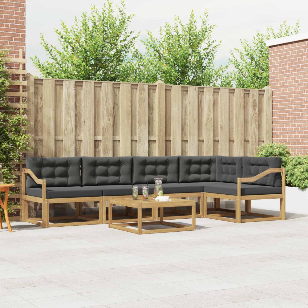 vidaXL Utomhussoffset 6 pcs Vit och antracit 79 x 79 x 37 cm Polyester