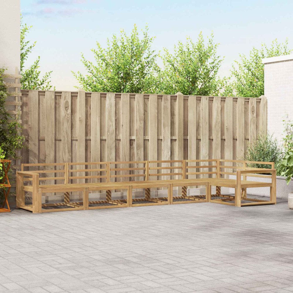 vidaXL Utomhussoffset 6 pcs Vit 410 x 172,5 x 73 cm Massivt Akaciaträ